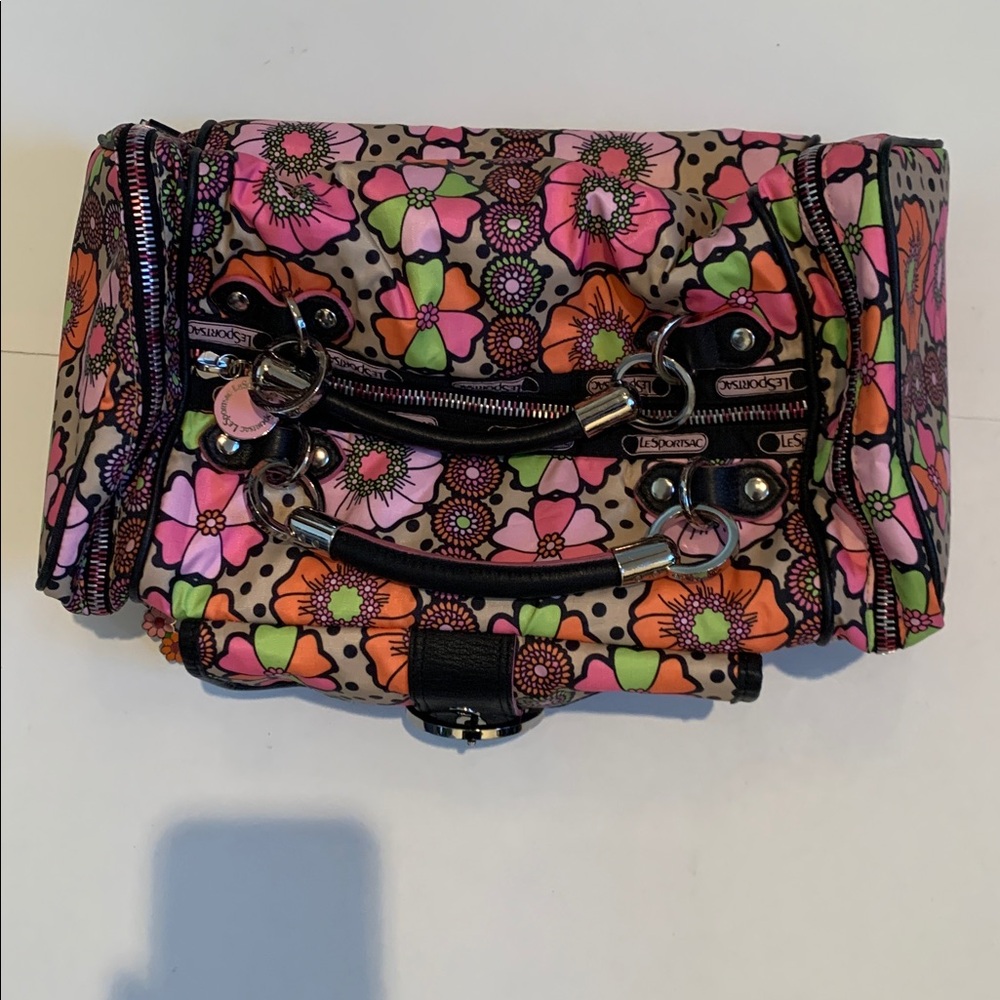 Lesportsac OC Floral Patterned Duffel Bag Party Girl Sparkler - Picture 2 of 3